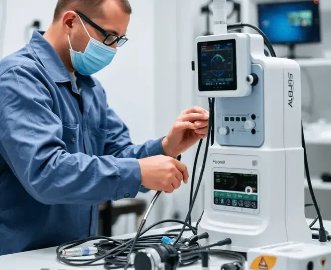 engineer repairing healthcare device